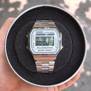 Đồng hồ Nam Casio A168 Full Box cổ điển, chống nước, dây thép không gỉ, lịch sự, cá tính – Panda.watch