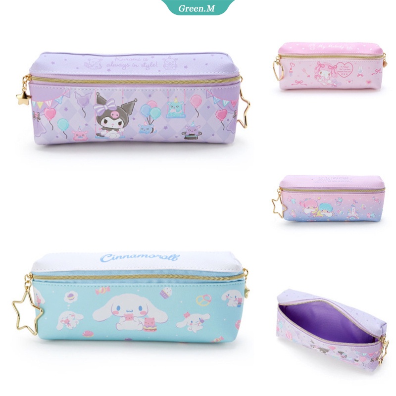 Túi Đựng Bút/Mỹ Phẩm Sức Chứa Lớn Có Khóa Kéo In Họa Tiết Hoạt Hình My Melody Kuromi Đáng Yêu