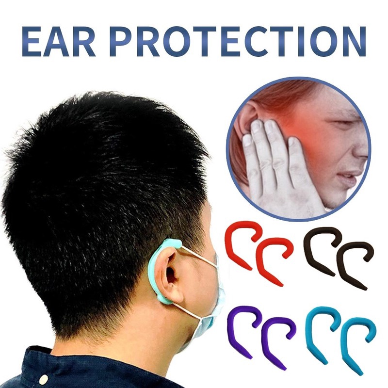 1 Cặp Dây Đeo Khẩu Trang Silicone Mềm Chống Trượt Có Thể Điều Chỉnh