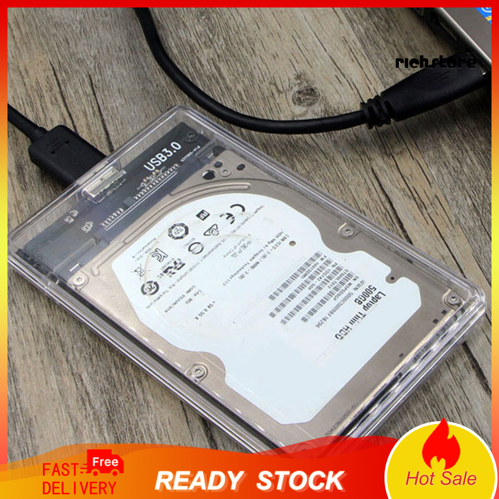 Hộp Đựng Ổ Cứng Trong Suốt 2.5 Inch Sata Sang Usb3.0