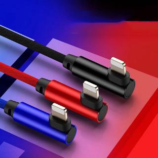 Right Angle Elbow Game Dedicated USB Charger Mesh Data Cable For Apple iPhone Fast Charging Cable