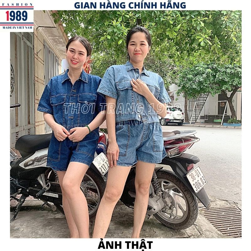 Sét bộ áo bò croptop kèm quần short cạp chun kiểu dáng hàn quốc ulzzang ,sét bộ đi chơi -PHƯƠNG 1989