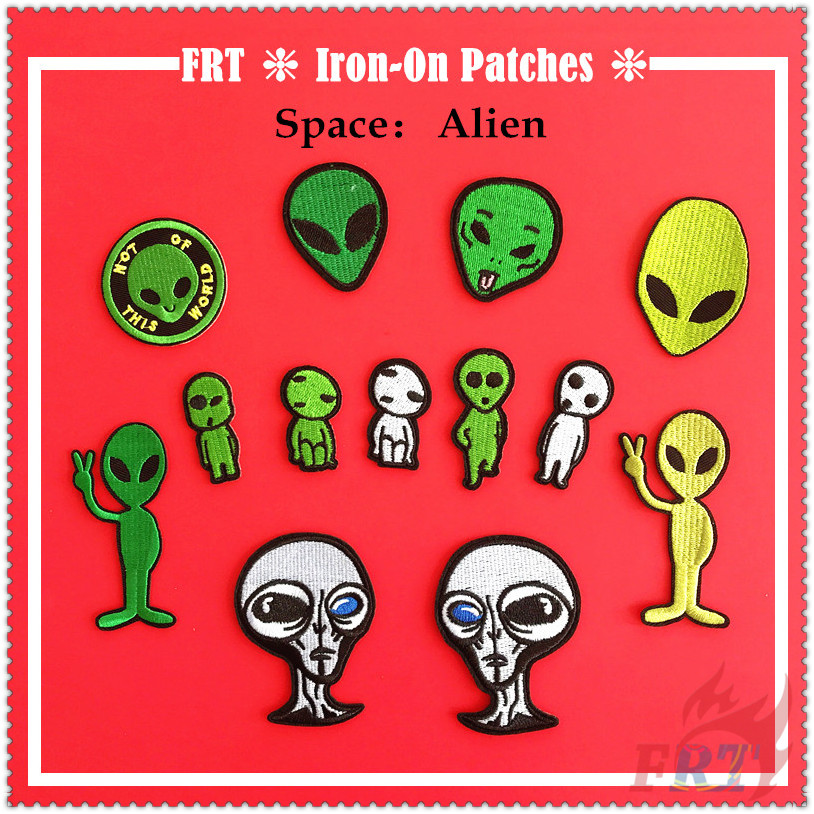 Miếng dán ủi thêu quần áo hình người ngoài hành tinh 01