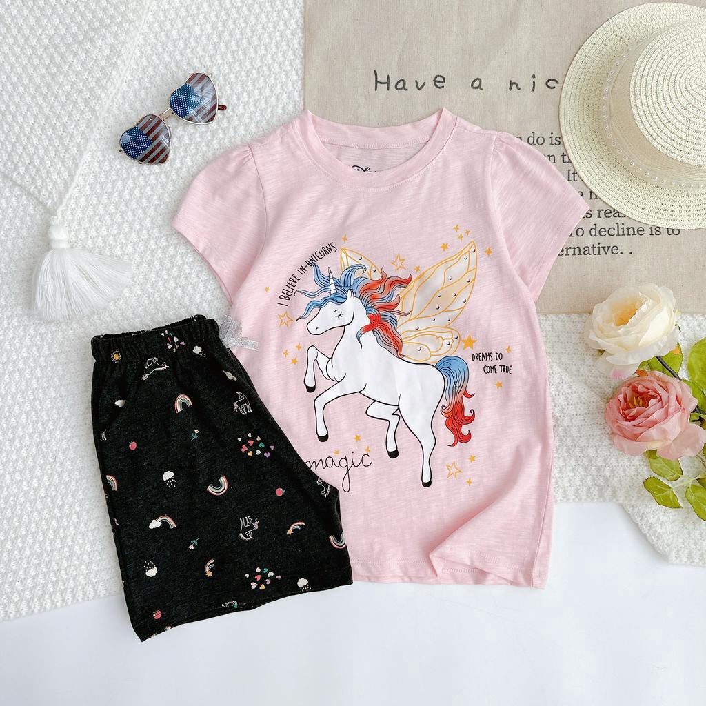 Bộ thun ngắn Bigbaby chất thun cotton mềm mát quần có túi họa tiết disney nhiều mẫu cho bé 17-48kg
