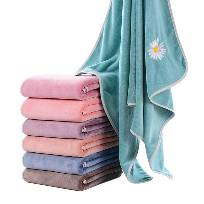 Combo set 2 khăn tắm, khăn mặt họa tiết hoa cúc