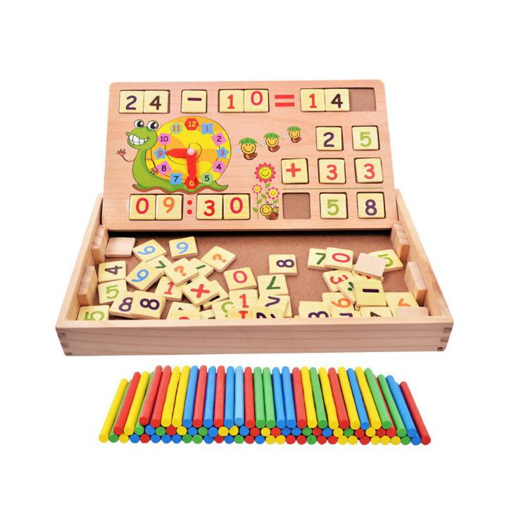 Đồ chơi bảng chữ số xếp hình gỗ trí tuệ dành cho bé học đếm tặng kèm bút