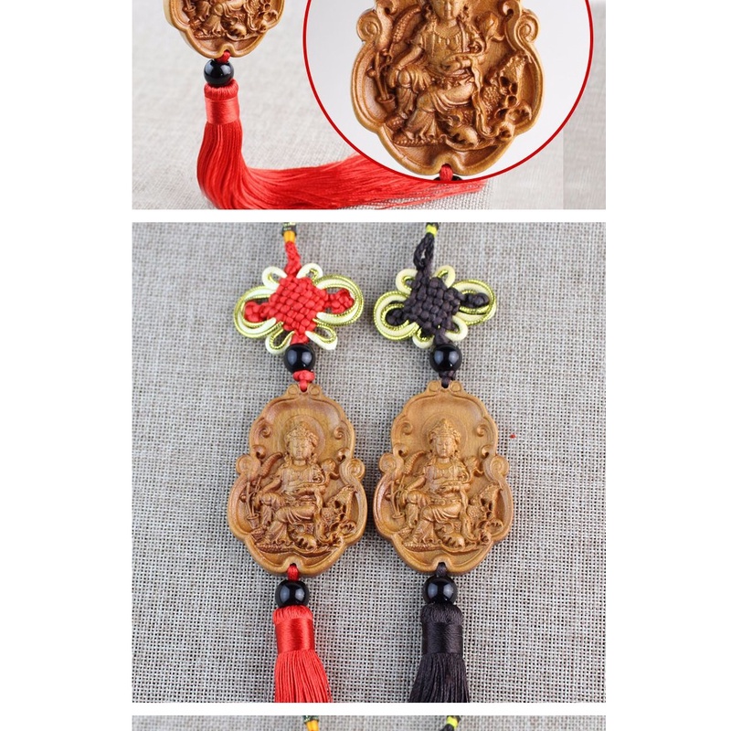 Dây Treo Trang Trí Xe Hơi Hình Tượng Phật Bằng Gỗ Đào