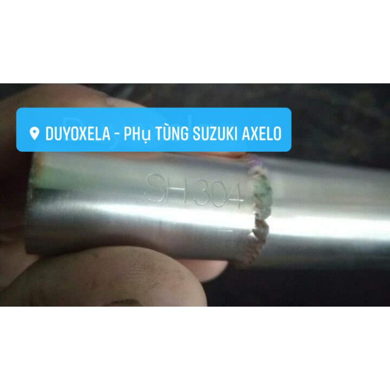 Cổ pô inox 304 Suzuki Axelo Xbike (sử dụng pô zin theo xe)