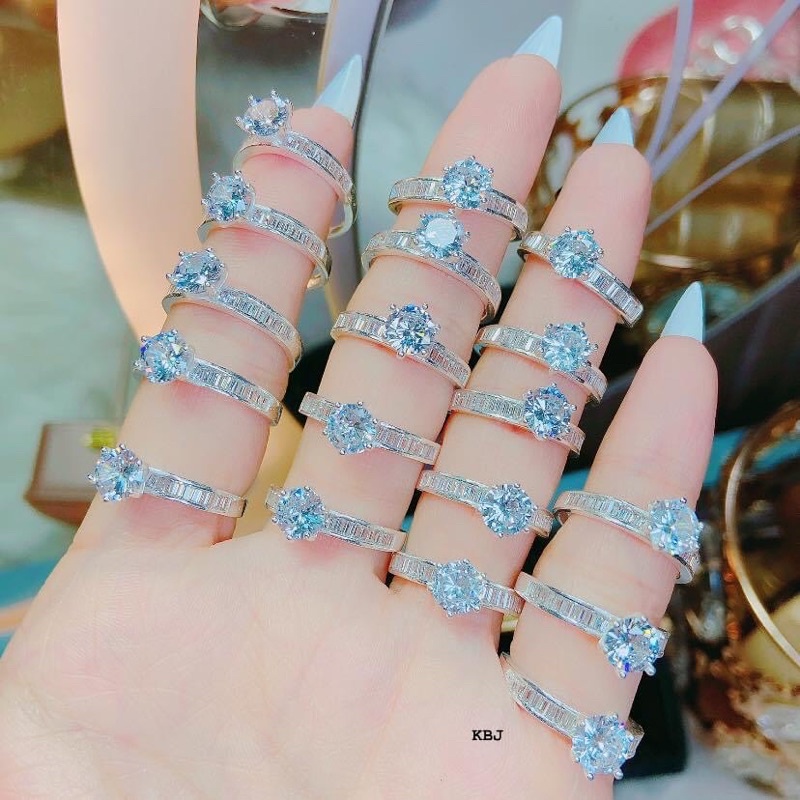 Nhẫn nữ bạc thật đính đá mới sang chảnh - Kho sỉ bạc Nhất Linh