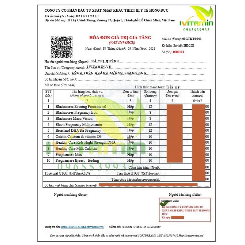 TINH DẦU HOA ANH THẢO ÚC MẪU MỚI_ ĐỦ BILL | Thế Giới Skin Care