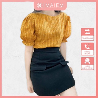Quần giả váy dáng chữ A và áo phông tay điệu-Q707 Mái Em