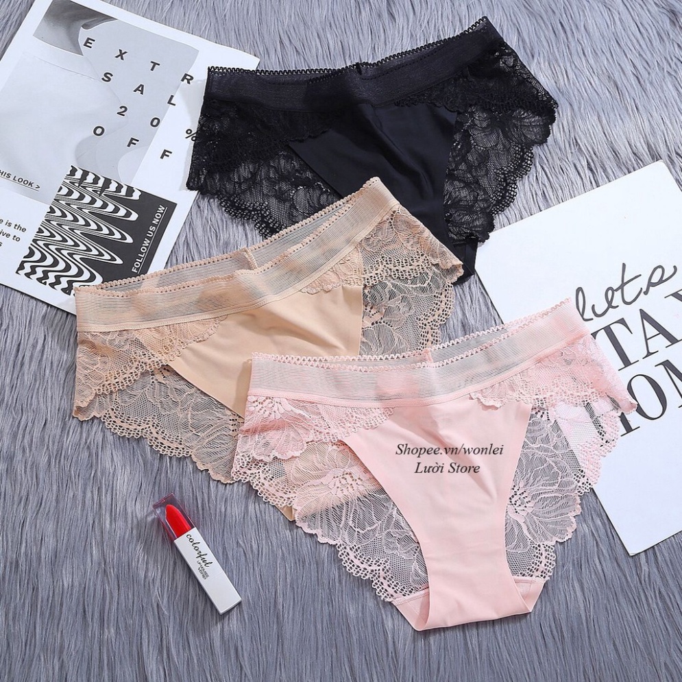 Quần Lót nữ Su Hoa Pha Ren Thái mềm mịn thoáng mát co dãn tốt ms 8423