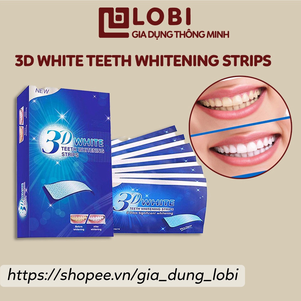 Miếng dán trắng răng 3D White Teeth Whitening Strips Hộp 7 gói