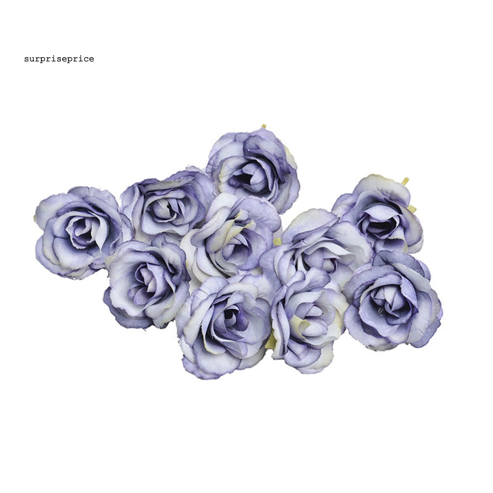 Set 10 Bông Hoa Hồng Giả 4cm Trang Trí Tiệc Cưới / Lễ Hội DIY