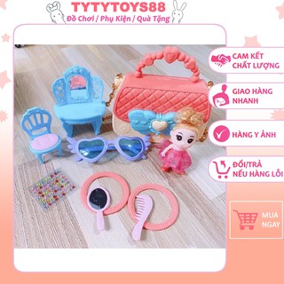Búp bê barbie công chúa nhỏ set trang điểm cho bé gái-tytytoys88