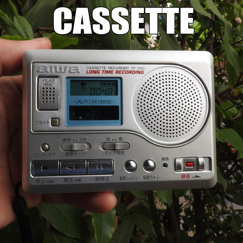 Máy nghe nhạc Cassette AIWA TP-S90 có loa ngoài phát băng 2 chiều màn hình LCD máy nhỏ gọn còn rất sáng đẹp