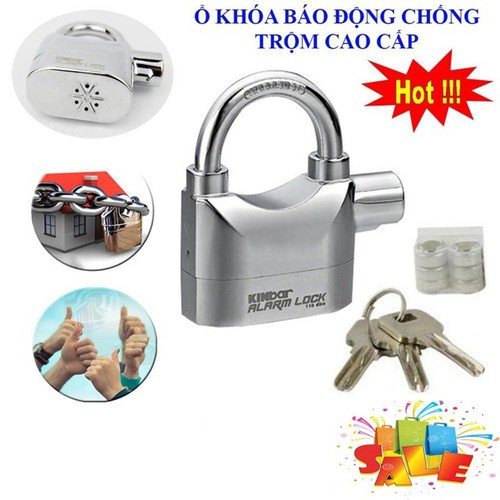 Khóa Chống Trộm, Ổ Khóa Báo Động, Loại Tốt, Ổ Khóa Báo Động Chống Trộm Kinbar Ct02, Có Còi Báo Động, Chống Cắt