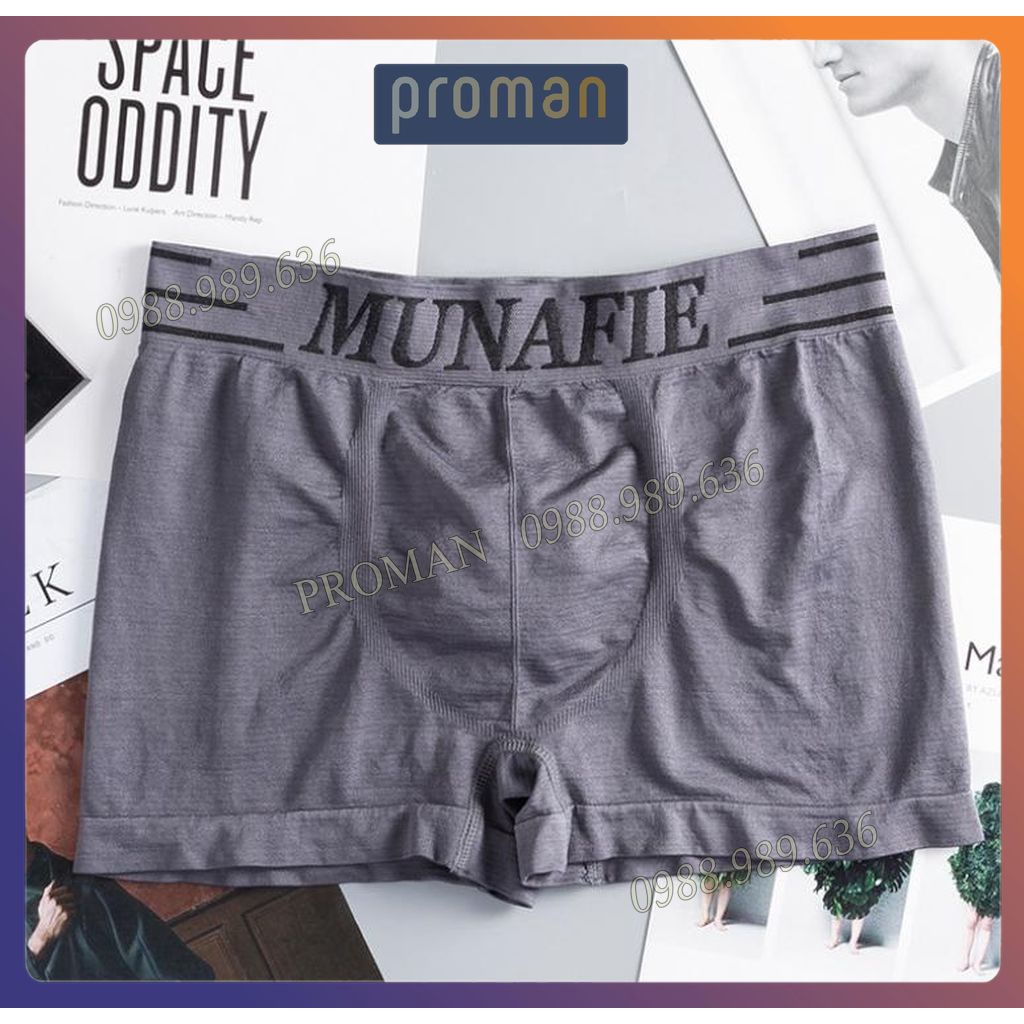 Quần Sịp Nam Đùi Cotton, Quần Lót Nam Munafie Dệt Kim Co Giãn 4 Chiều freesize - PROMAN
