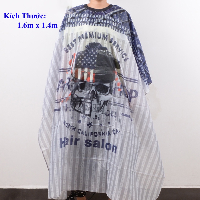 Áo choàng cắt tóc bản rộng 1.6m x1.4m chất liệu cao cấp, không dính tóc dành cho anh em barber