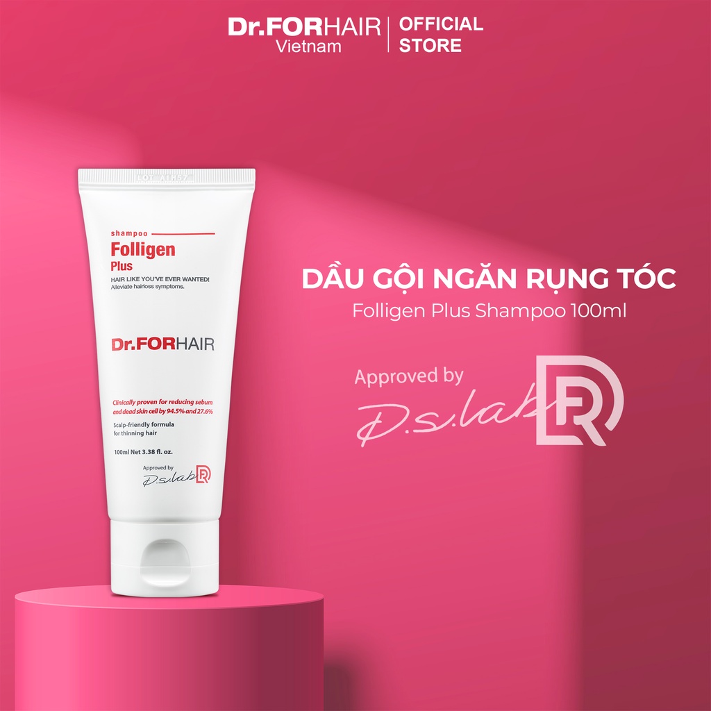 Dầu gội ngăn rụng tóc, dầu gội làm sạch gàu, kích thích mọc tóc Dr.ForHair Folligen Plus Shampoo 100ml - vibesvietnam