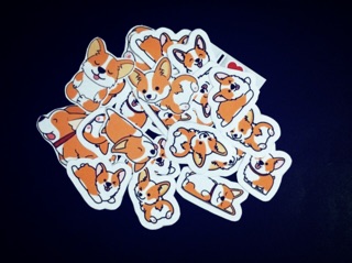 24 sticker chó corgi cute