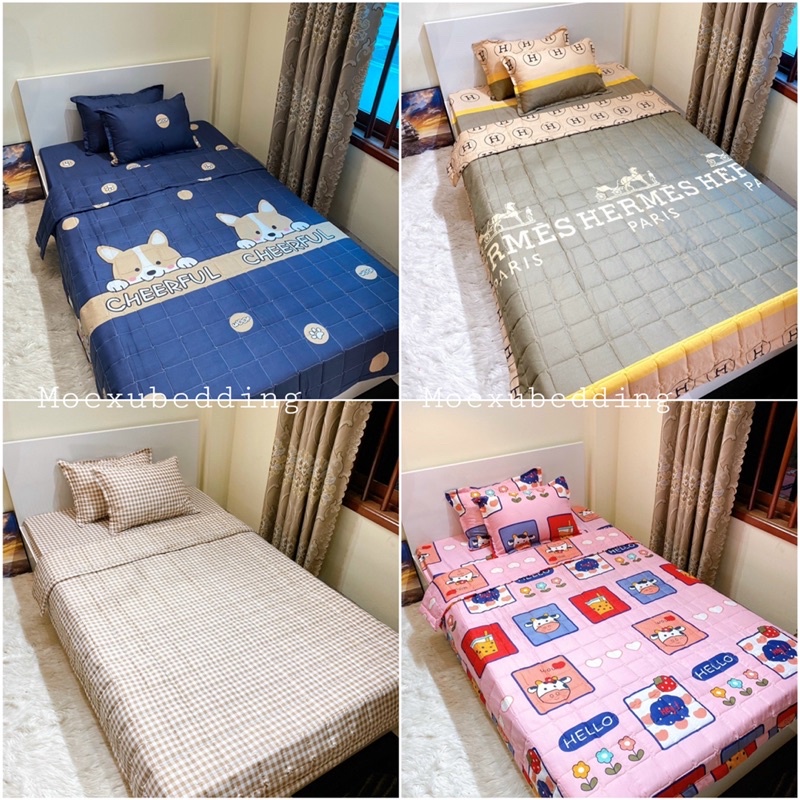 📣Xả📣 Bộ chăn hè ga gối cotton poly mềm mịn dễ thương sang xịn thoáng mát không xù không phai