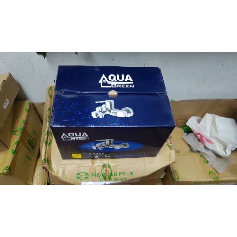 Trọn bộ sen + vòi Nóng lạnh Aqua đồng 100%