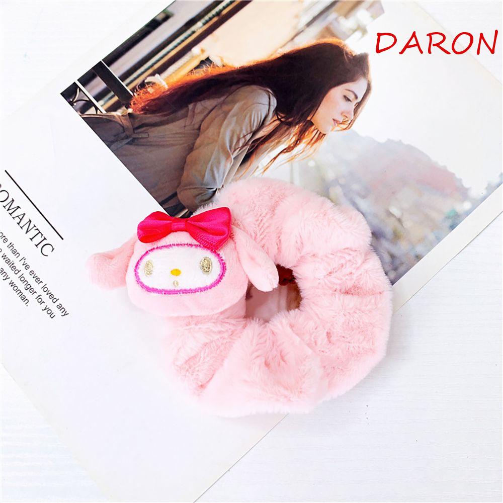 Dây Cột Tóc Co Giãn Bằng Vải Bông Họa Tiết Hoạt Hình Kuromi Ngọt Ngào Cho Nữ