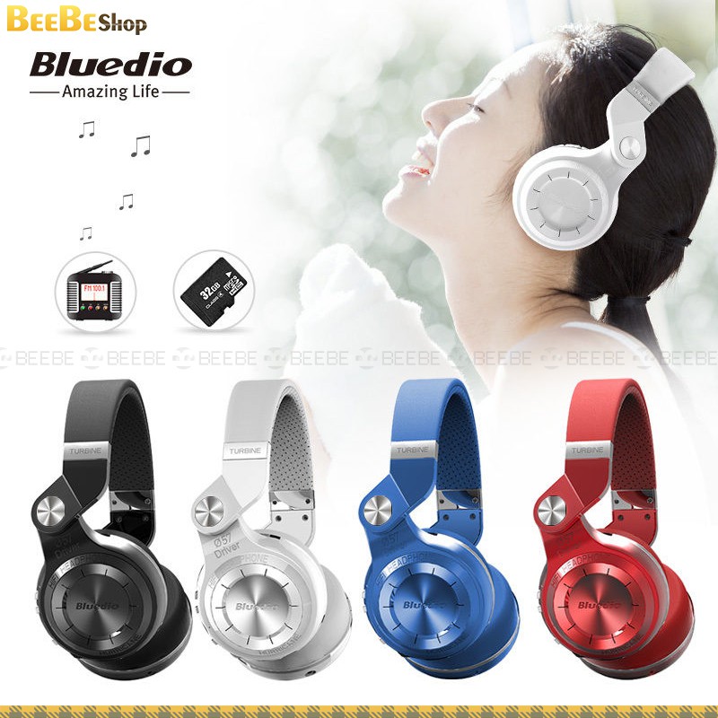 Bluedio T2+ Tai Nghe Nhạc Bluetooth Rẻ, Màng Over-ear