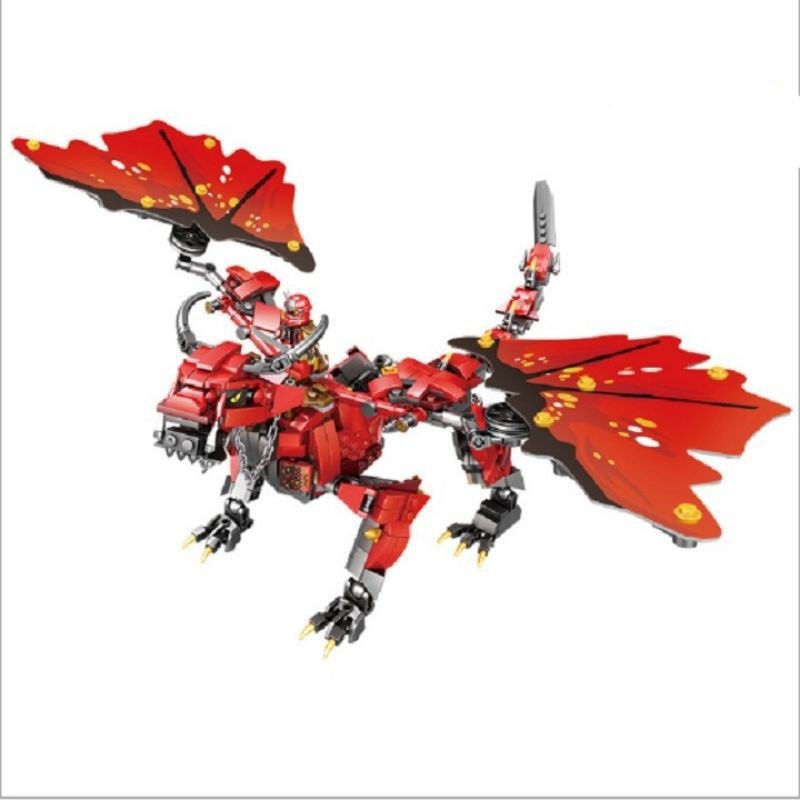 Lắp ráp xếp hình Ninja Siêu Rồng Đỏ Phun Lửa,máy bay Khổng Lồ 76057/44003 / 1072 PCS
