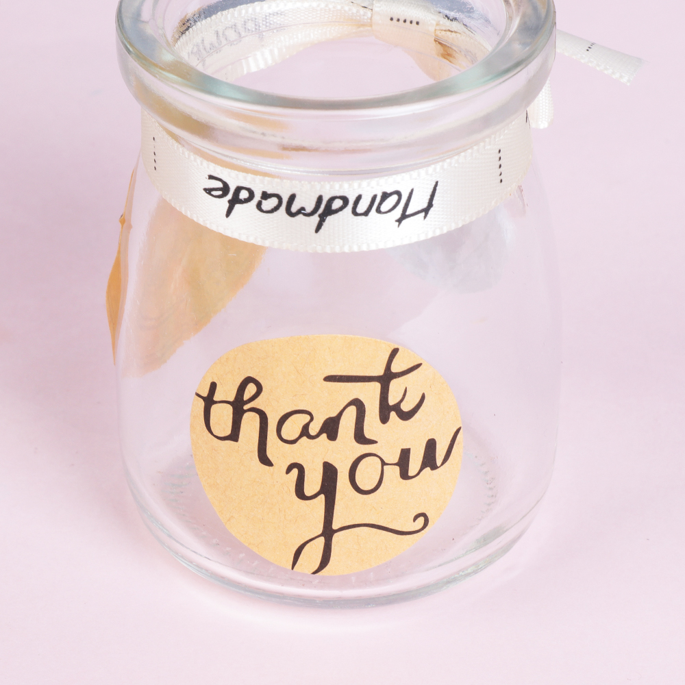 Set 12 Nhãn Dán Trang Trí Quà Tặng In Chữ &quot;Thank You&quot; 3.5cm