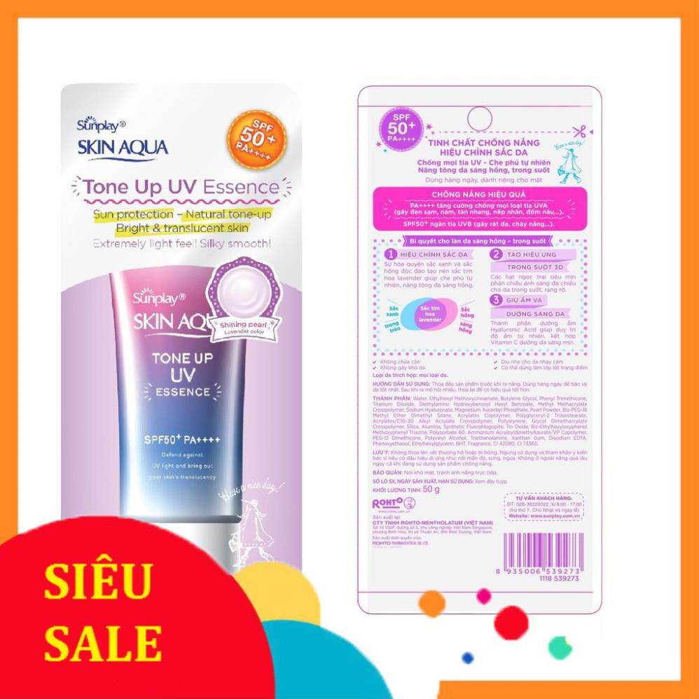 FreeShip Giá Sốc -  Kem Chống Nắng Hiệu Chỉnh Sắc Da Sunplay Skin Aqua Tone Up UV Essence SPF50+ PA++++ 50g