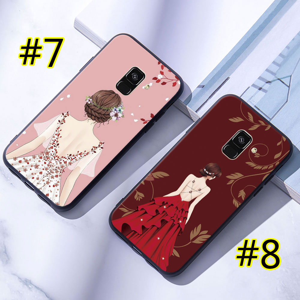Ốp Lưng Silicone Mềm In Hình Cô Gái Cho Samsung Galaxy A6 / A8 Plus / A7 / A9 2018