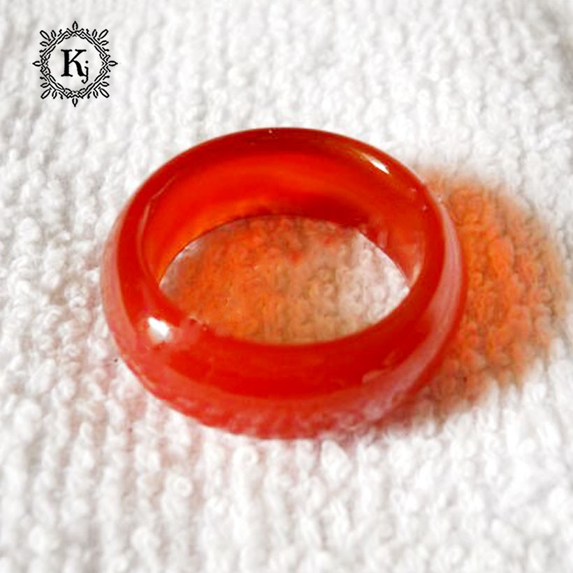 Nhẫn Mã Não Đỏ Dày 8mm - Hợp Phong Thủy - Hợp Thời Trang