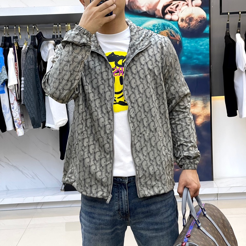 Áo khoác nam 𝘿𝙞𝙤𝙧 CD cao cấp dài tay có mũ hiện đại, thời trang