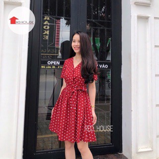 Váy dáng xoè hoạ tiết chấm bi, thời trang đi chơi vào mùa hè [M&C Clothing] - Thời trang nữ. | BigBuy360 - bigbuy360.vn