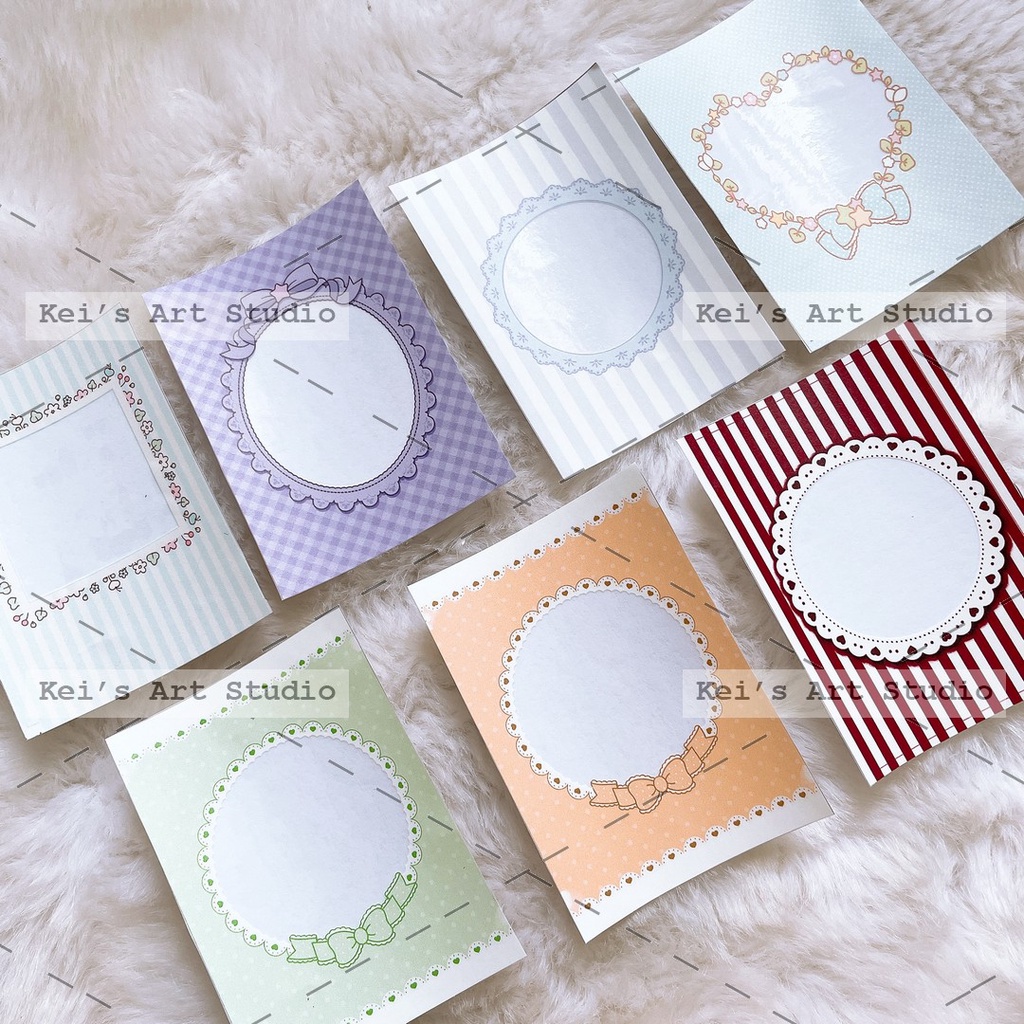 1 miếng decal trong trang trí toploader thiết kế khung viền dễ thương, vintage,..