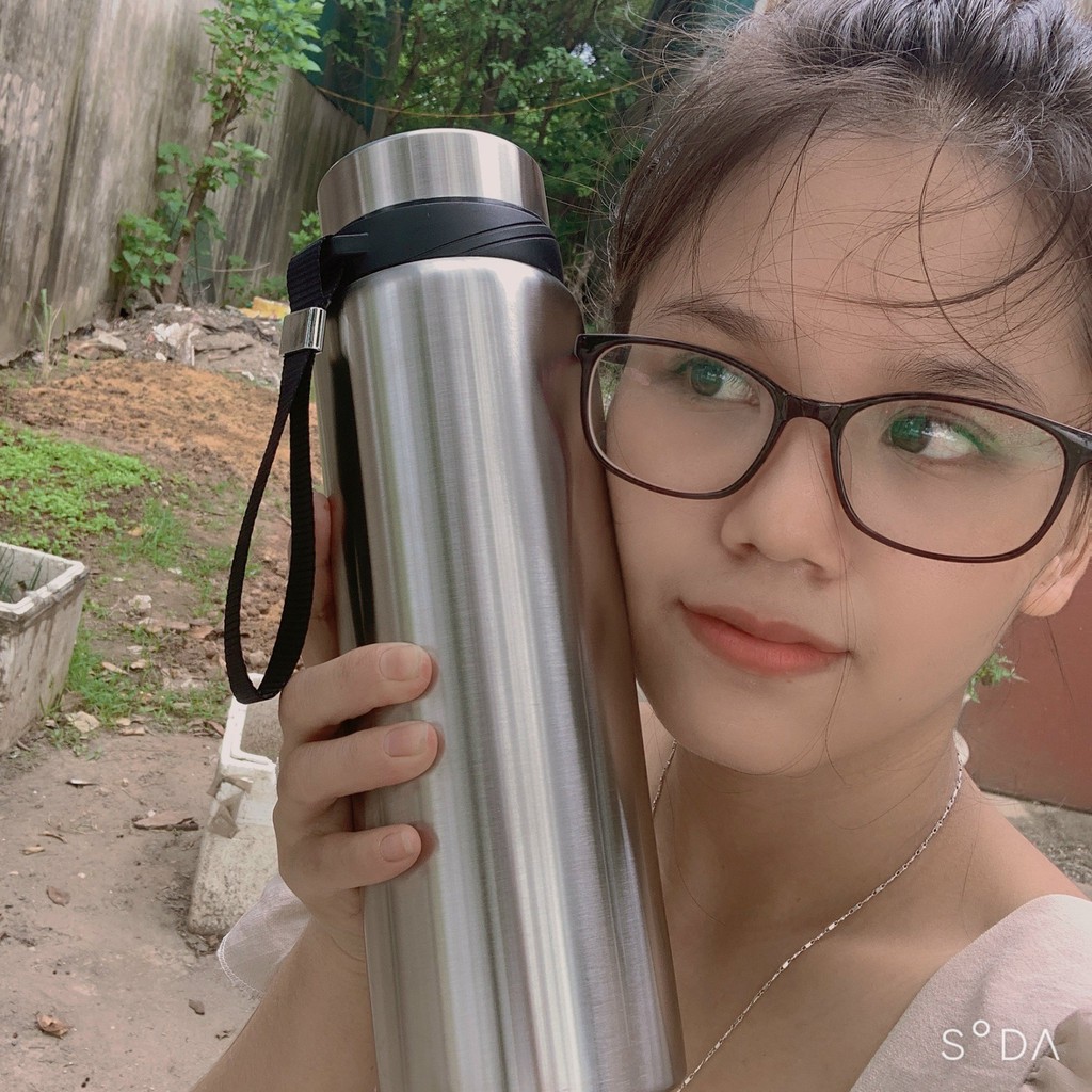 Bình giữ nhiệt cao cấp inox 1000ml bình nước giữ nhiệt cute 1 lít