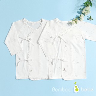 Áo sơ sinh cột dây sợi tre kháng khuẩn Bamboo bebe
