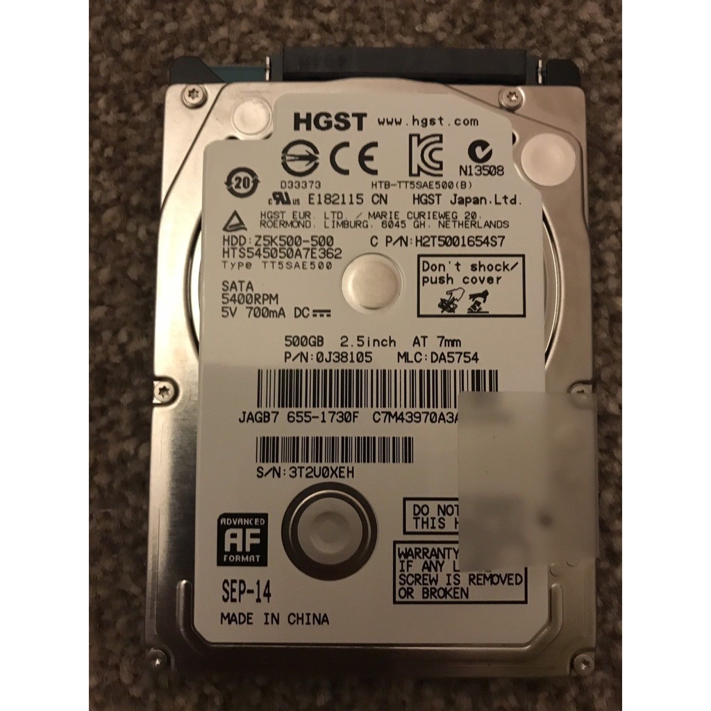 Ổ Cứng HDD Laptop HGST 500GB Mỏng 5400RPM BH 01 Tháng | BigBuy360 - bigbuy360.vn