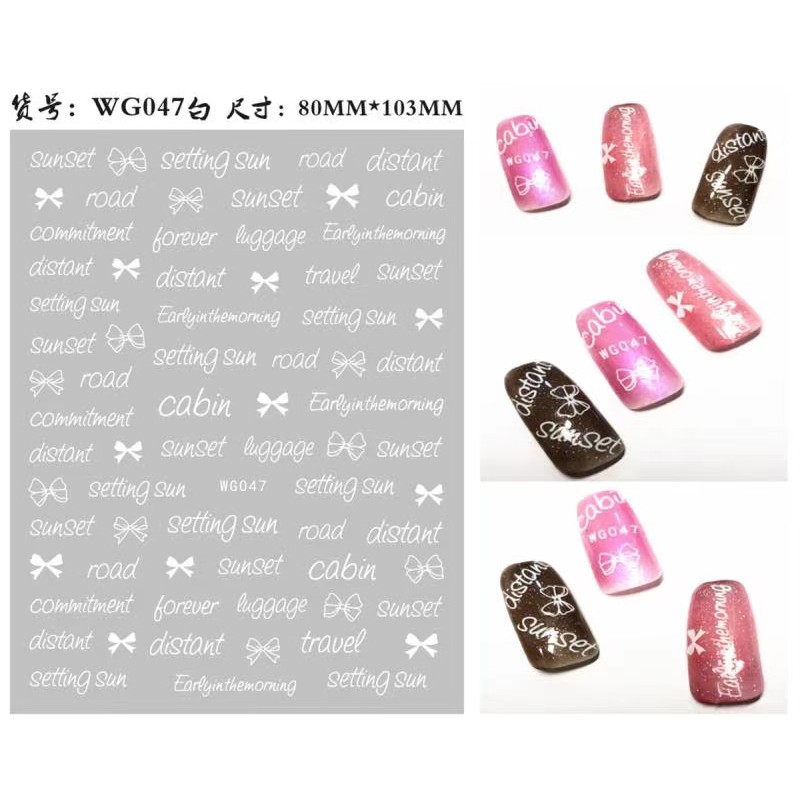 Sticker Nail Hình Chữ Dán Móng Tay Họa Tiết Mới Đẹp