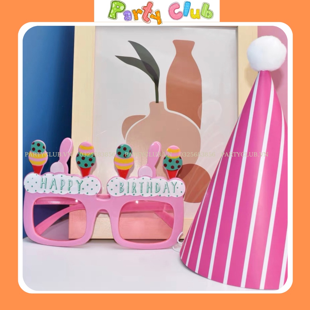 Kính nhựa sinh nhật - kính happy birth day họa tiết que kem