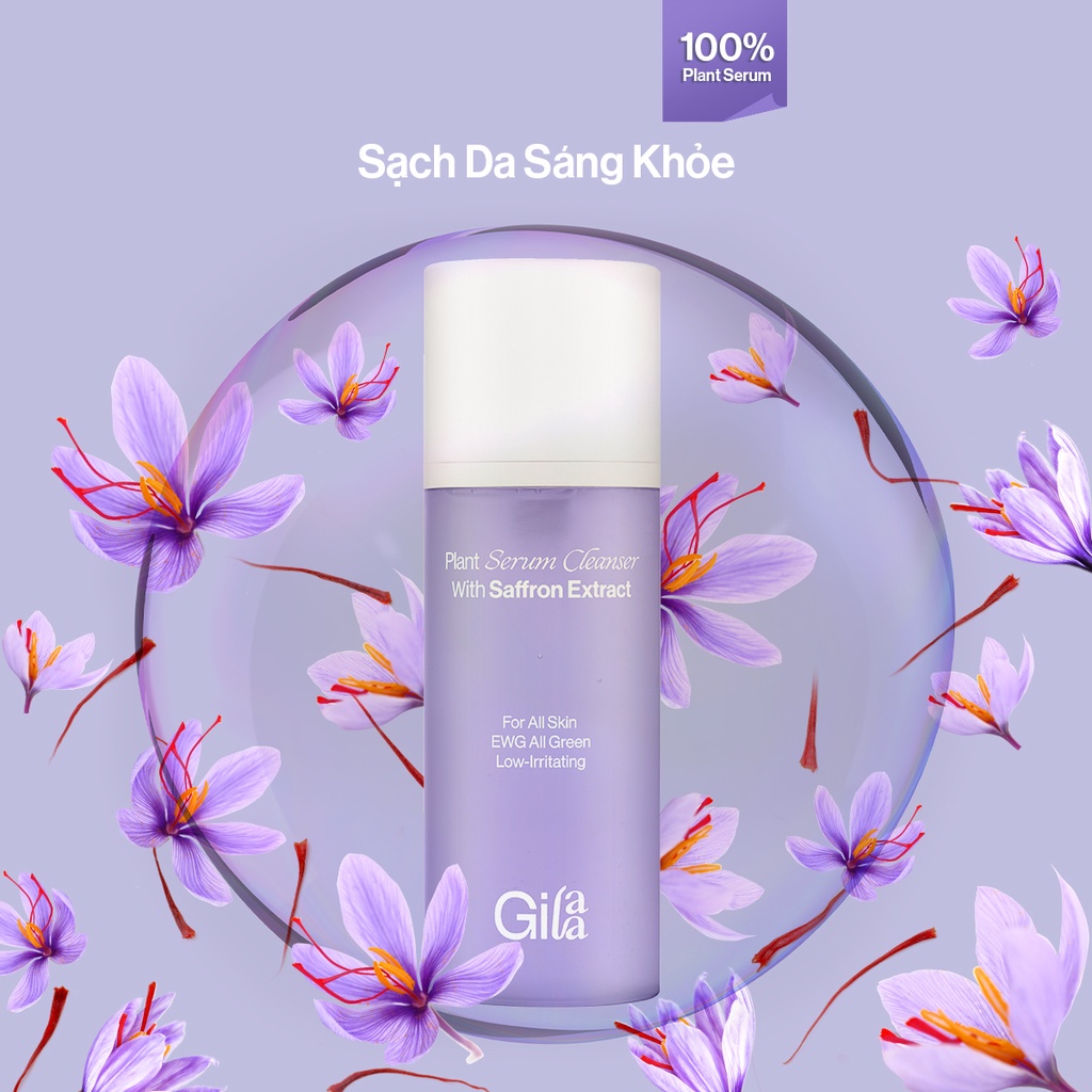 Sữa rửa mặt Saffron Gilaa Plant Serum Cleanser giúp làm sạch da và dưỡng trắng