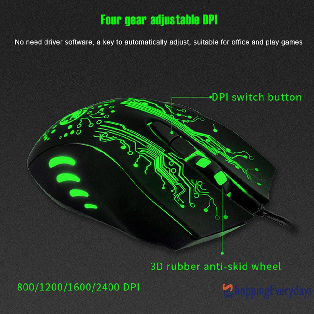 【sv】 IMICE X9 Gaming Optical Mouse 2400 DPI Adjustable Backlight USB Wired Mice