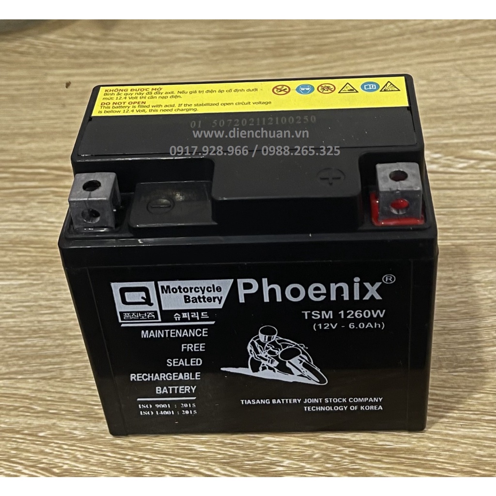 Bình ắc quy xe máy Honda Lead, Vision, SH, PCX,  Air blade Phoenix TSM 1260W