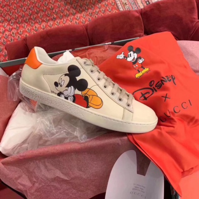 (full box) giày gucci chuột mickey