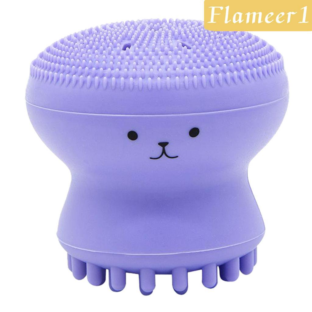 1 Cọ Rửa Mặt Silicone Hình Bạch Tuộc Dễ Thương Giúp Mát Xa Loại Bỏ Tế Bào Chết Và Làm Sạch Sâu