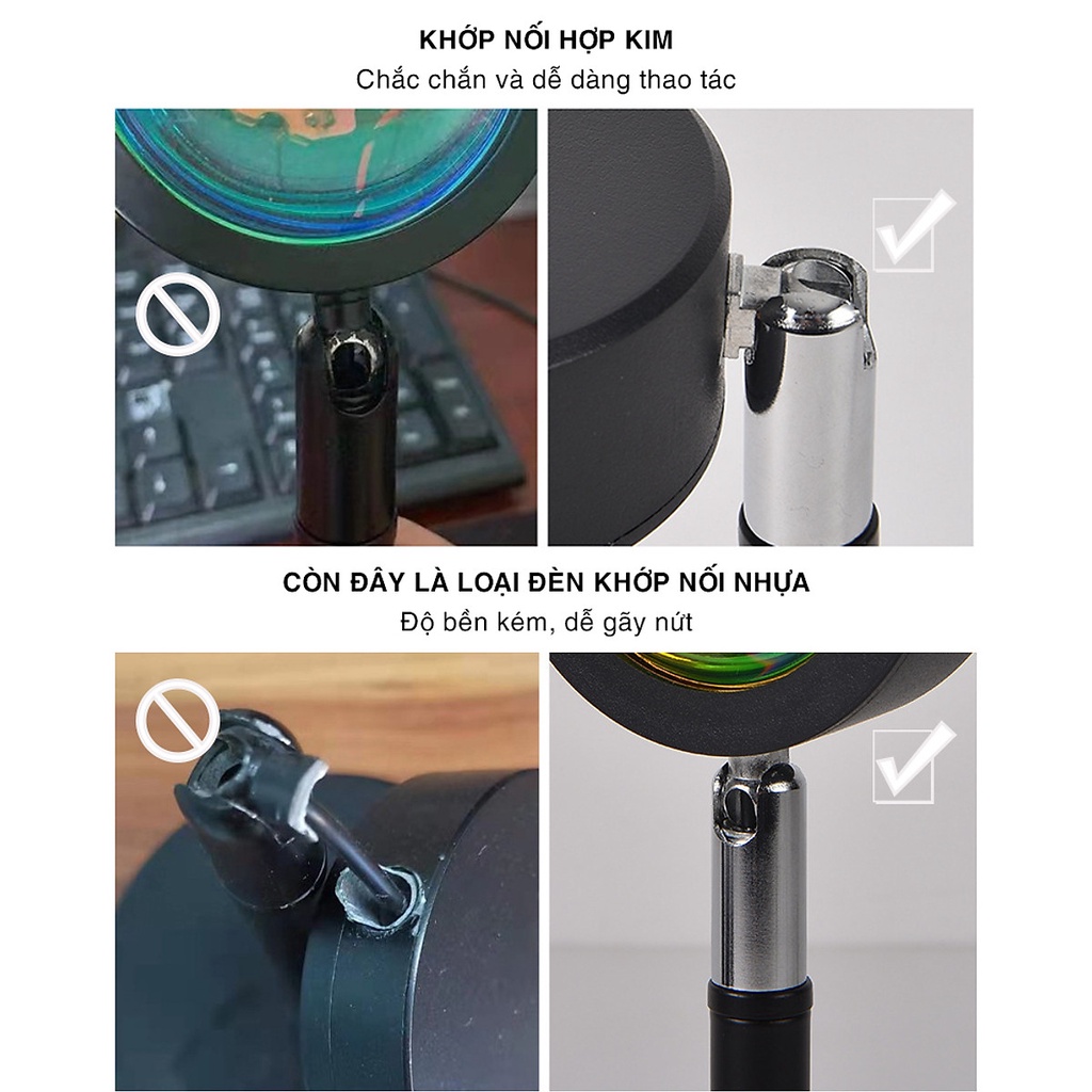 Đèn hoàng hôn BENZ Sunset 4in1 chụp hình sống ảo, quay video Tiktok 4màu/16màu cho hiệu ứng ánh sáng đẹp có remote
