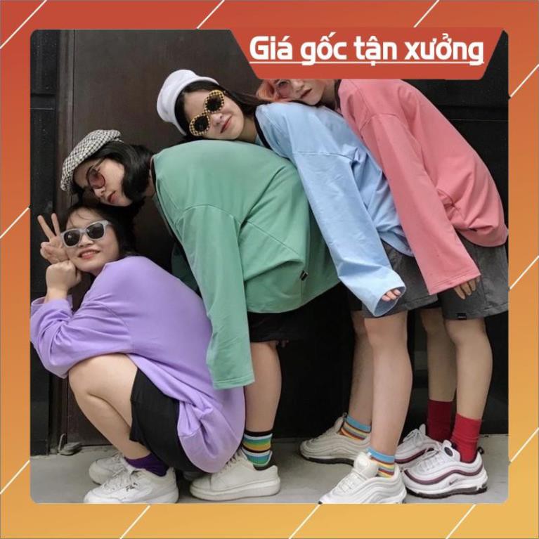 Áo Thun Trơn Tay Dài UNISEX Basic Long Tee 8 màu chất da cá form thụng nam nữ ˇ ^ ^ ⁵ ' ' " |