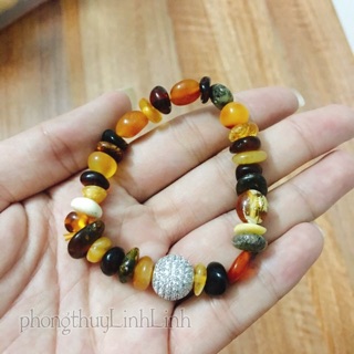 Vòng hổ phách thiên nhiên cho bé